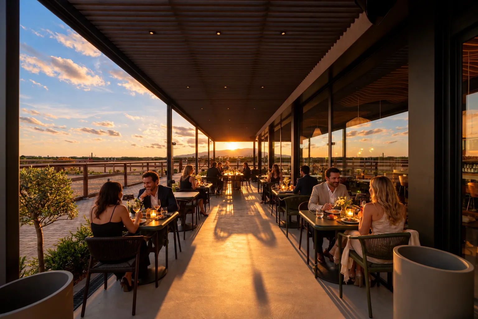 Encuentro privado de adultos en la terraza cubierta de Fonze Stables